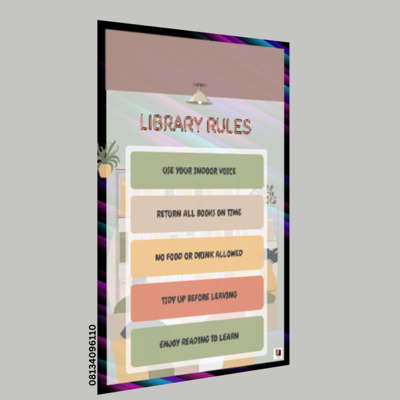 "Library Rules"-  -Classroom Instructional Posters