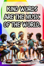"Kinds world are the music of the world" - English instructional flex banner