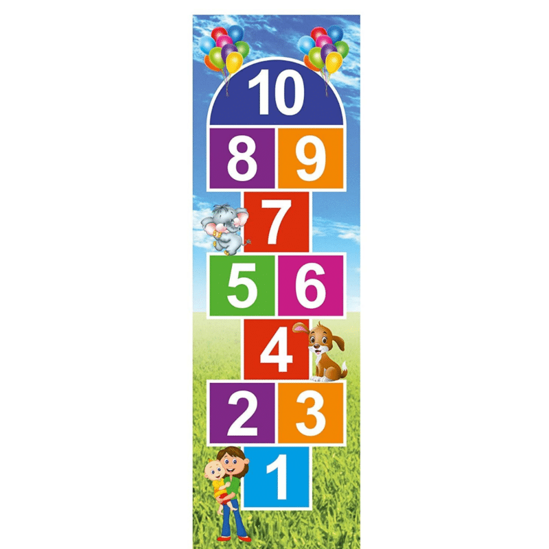 "1-10 colorful numercy Hopscotch jumping  game" - "Available in sticker and Flex" ACTIVITY GAME