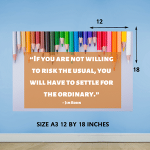 "If you are not willing to risk the usual, you will have to settle for the ordinary" - Motivational A3 Poster