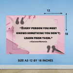 "Every person you meet knows something you don't learn from them" - Motivational A3 Poster