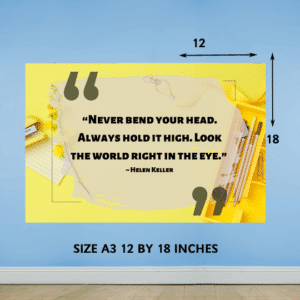 "Never bend your head. Always hold it High. Look the world right in the eye  - English instructional  flex banner