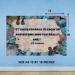 "It takes courage to grow up and become who you really are" - Motivational A3 Poster