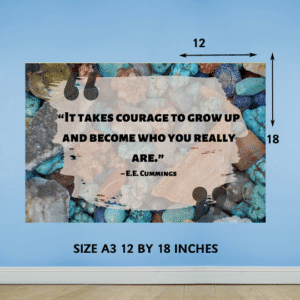 "It takes courage to grow up and become who you really are" - Motivational A3 Poster