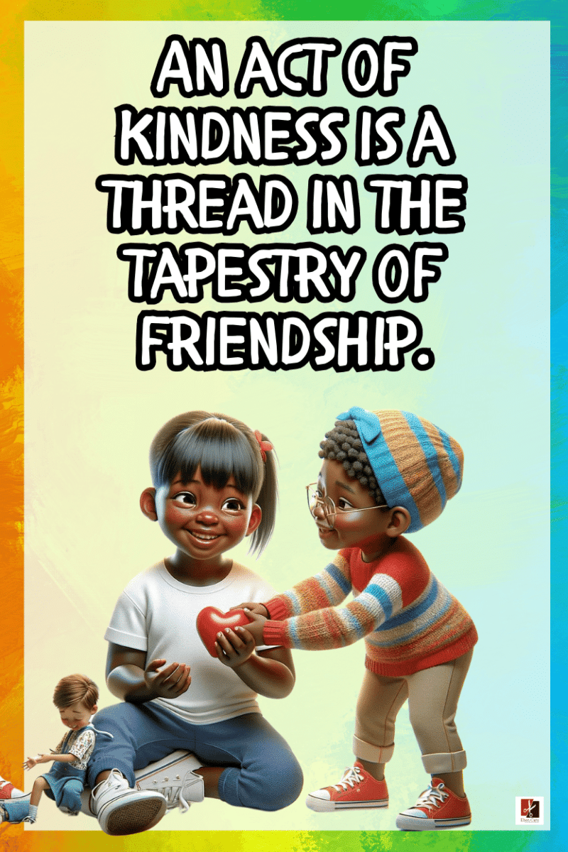"An act of kindness is a thread in the tapestry of friendship." - A.I  CLASSROOM POSTERS