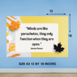 "Minds are like parachutes, they only function what they are open" - Motivational A3 Poster