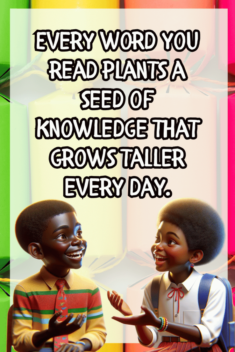 "Every word you read plants a seed of knowledge that grows taller everyday." - A.I  CLASSROOM POSTERS