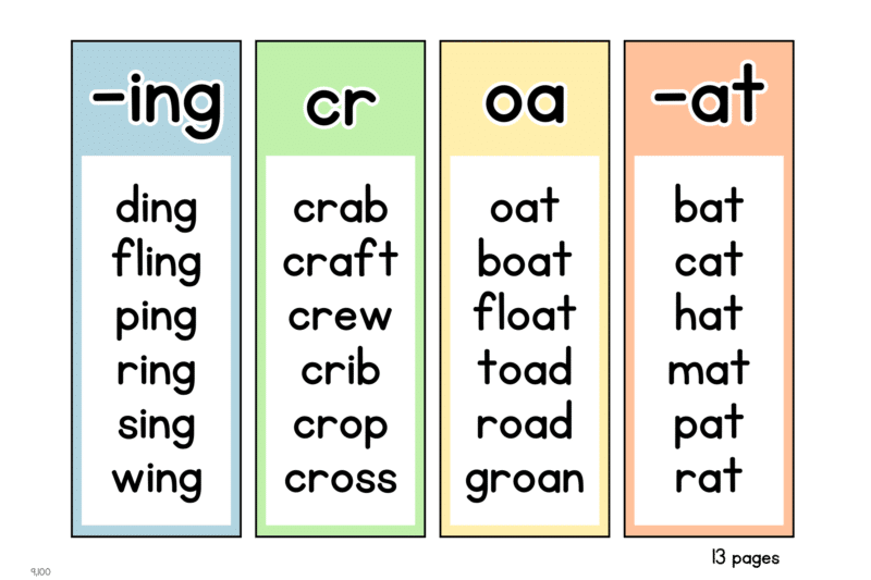 "Colorful sight word-13pages" - Flashcard, Also available in African theme
