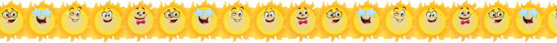 "Colorful sun emoji theme" - Classroom Sticker Border