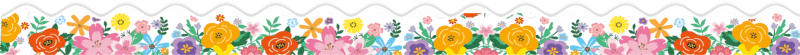 "Colorful Flower theme" - Classroom Sticker Border
