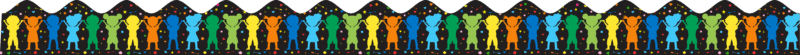 "Colorful Human shape theme" - Classroom Sticker Border