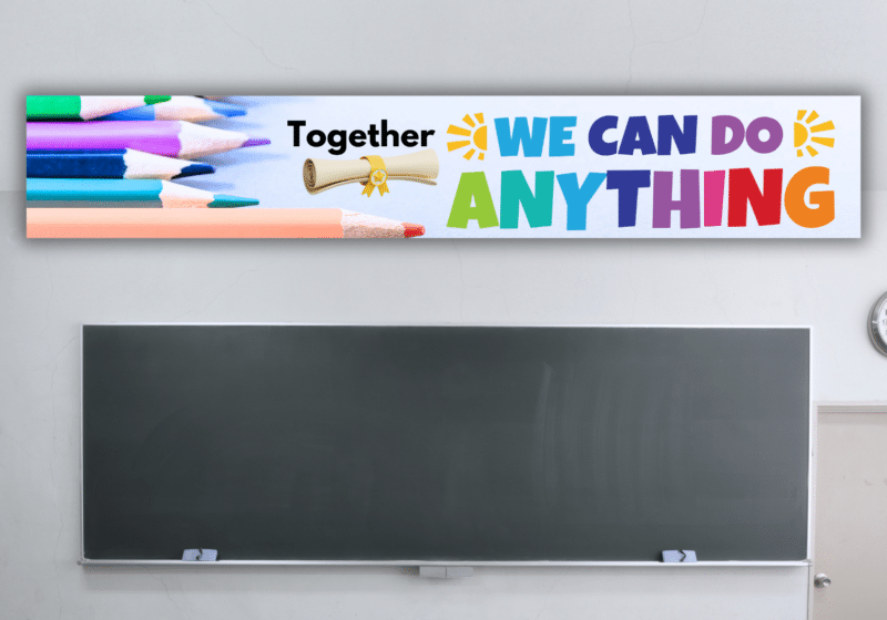 "Together we can do anything" - Long Motivational flex banner