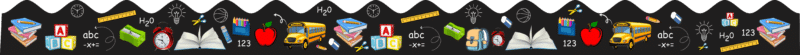 "Colorful educational theme" - Classroom Sticker Border
