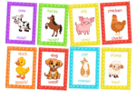 "Colorful Animal" - 10 pages-  Flashcard, Also available in African theme