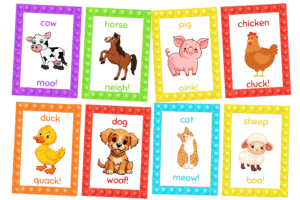 "Colorful Animal" - 10 pages-  Flashcard, Also available in African theme