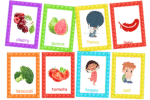 "Colorful Fruit and word and opposite  -6pages  " -  Flashcard ,Also available in African theme