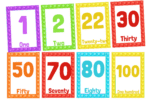 "Colorful 1-100 numbers " - 15pages - African Theme Flashcard