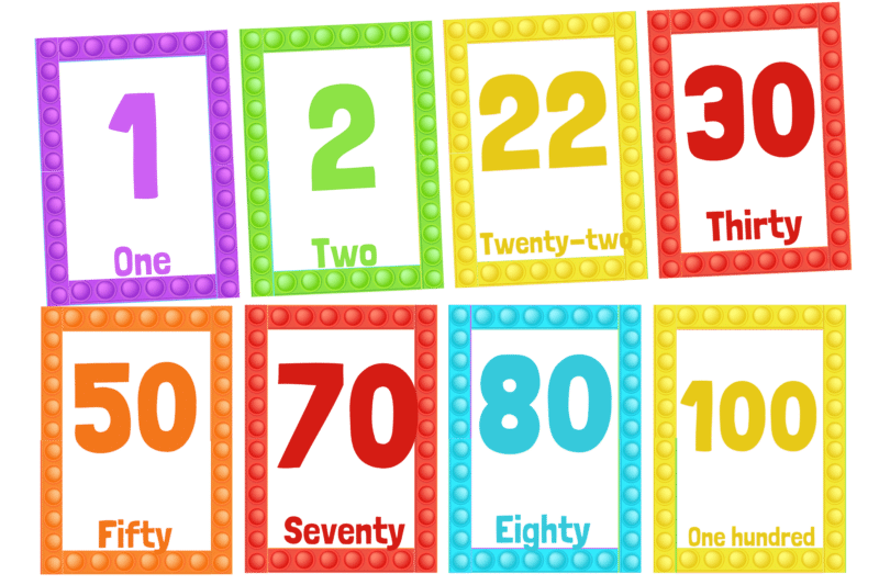 "Colorful 1-100 numbers " - 15pages - African Theme Flashcard