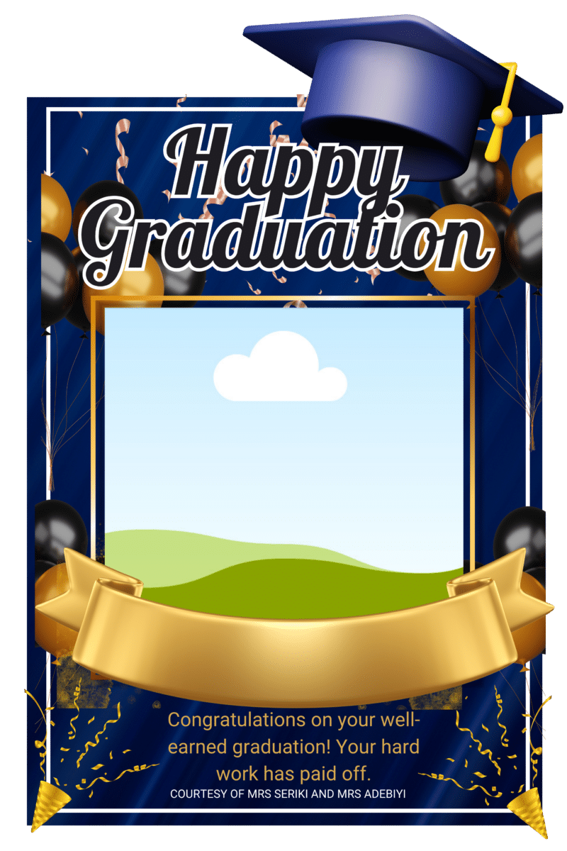 "Happy Graduation Photo Booth Picture Frame "  - "Durable Foam Board Frame"