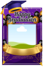"Happy Graduation Photo Booth Picture Frame "  - "Durable Foam Board Frame"