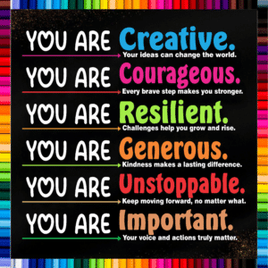 "Colorful motivational quotes Indoor & Outdoor Durable Display Board  "  - 4 by 4 ft Permanent Foam board Material