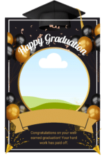 "Happy Graduation Photo Booth Picture Frame "  -"Durable Foam Board Frame"