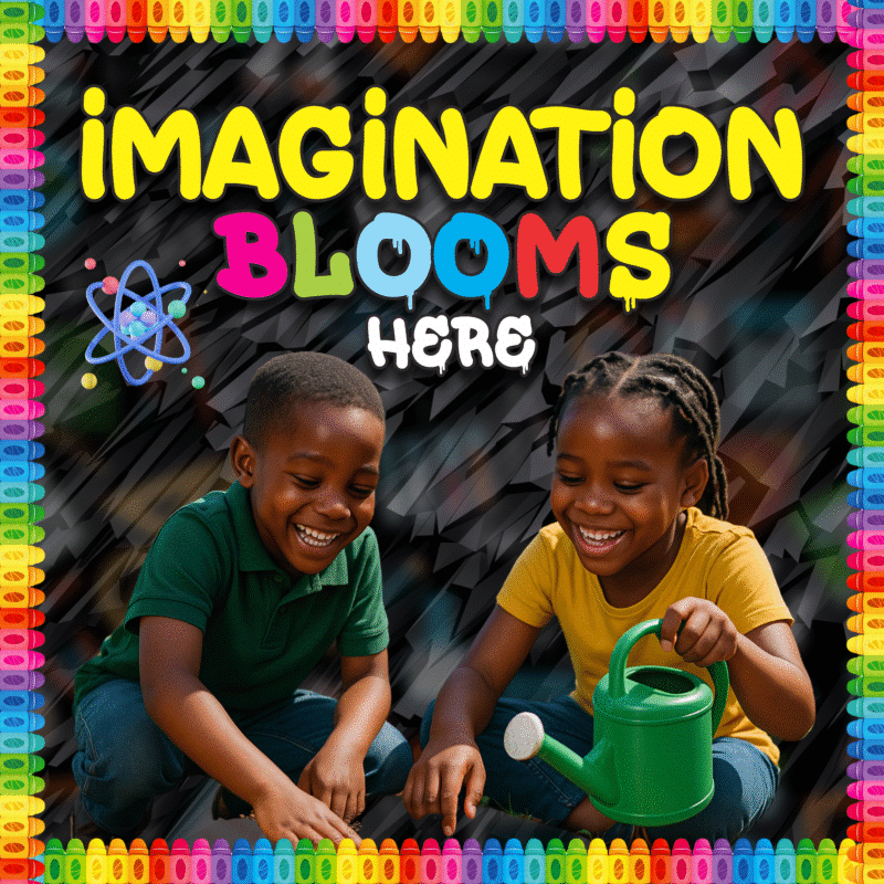 Imagination blooms here- Colorful  4by4 feet Flex motivational banner