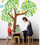 "Colorful Leaf design" - Classroom Tree Sticker Display