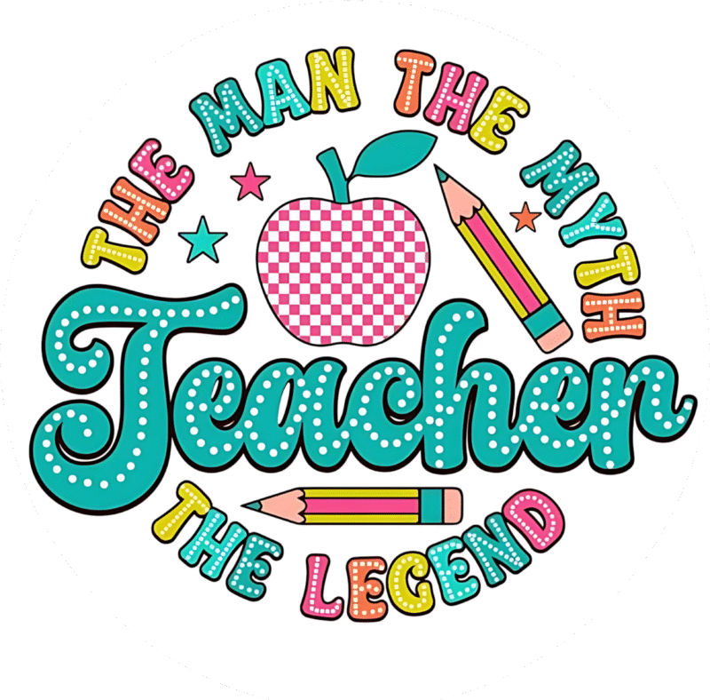 "The man the myth,Teacher" - Motivation Circle Sticker