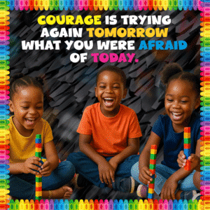 Courage is trying again tomorrow, what you were afraid of- Colorful  4by4 feet Flex motivational banner
