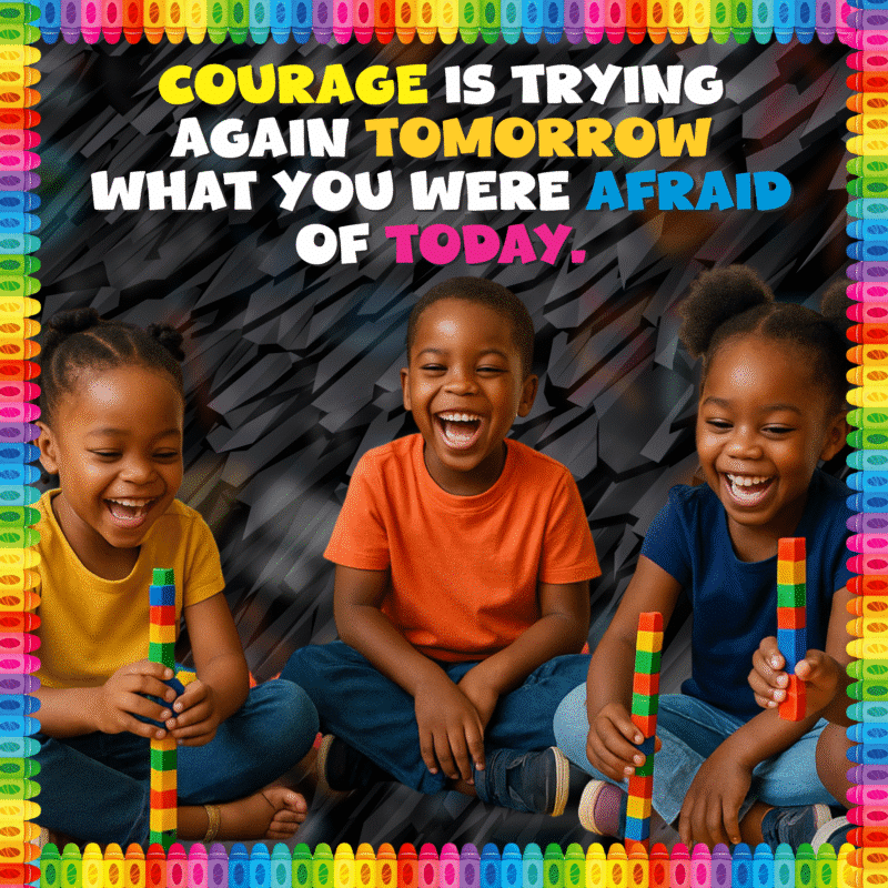 Courage is trying again tomorrow, what you were afraid of- Colorful  4by4 feet Flex motivational banner