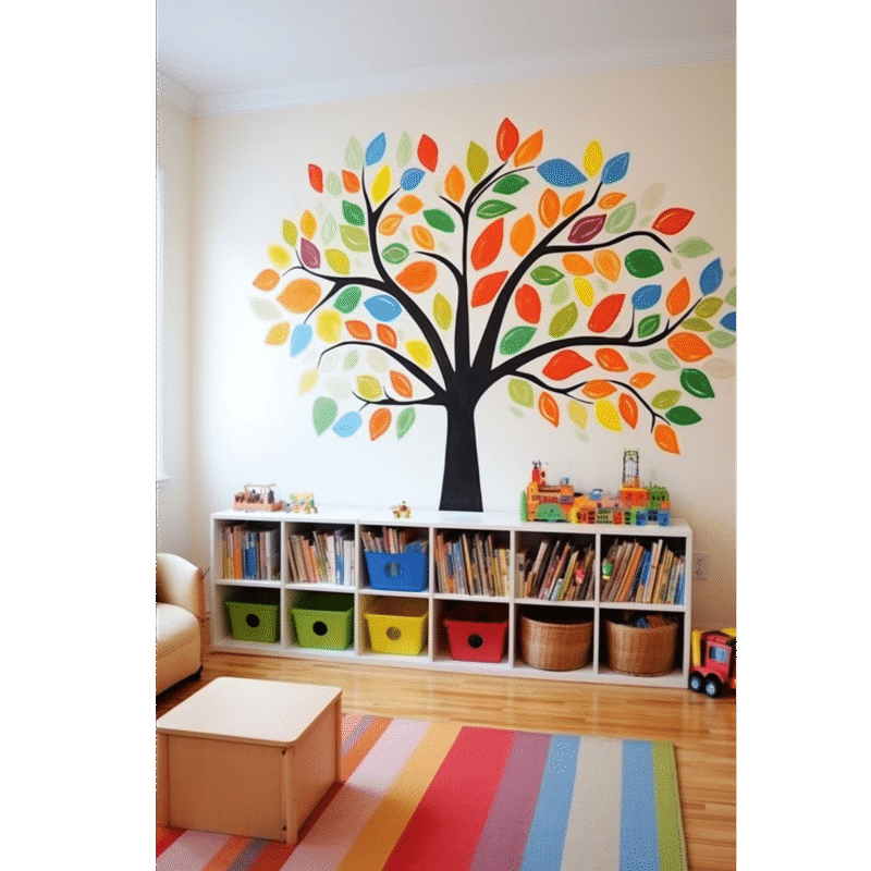 "Colorful Leaf design" - Classroom Tree Sticker Display"