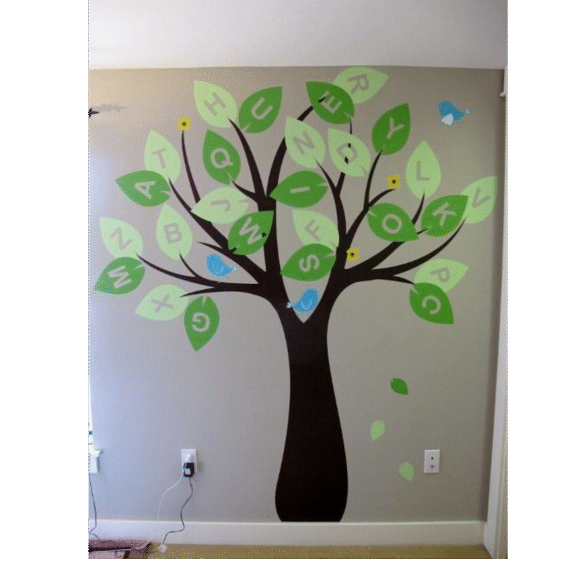 "Colorful Alphabet leaf design" - Classroom Tree Décor Designs