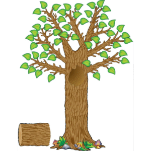 "Colorful log tree" - Classroom Tree Sticker Display