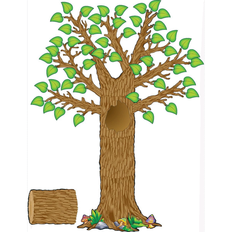 "Colorful log tree" - Classroom Tree Sticker Display