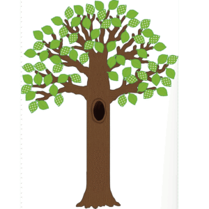 "Colorful log tree" - Classroom Tree Sticker Display