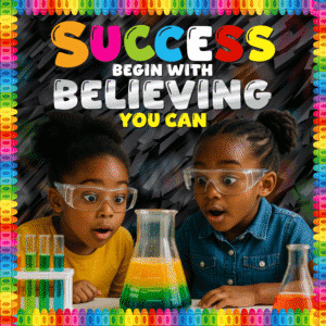 Sucess begin with believing you can-  Colorful  4by4 feet Flex motivational banner