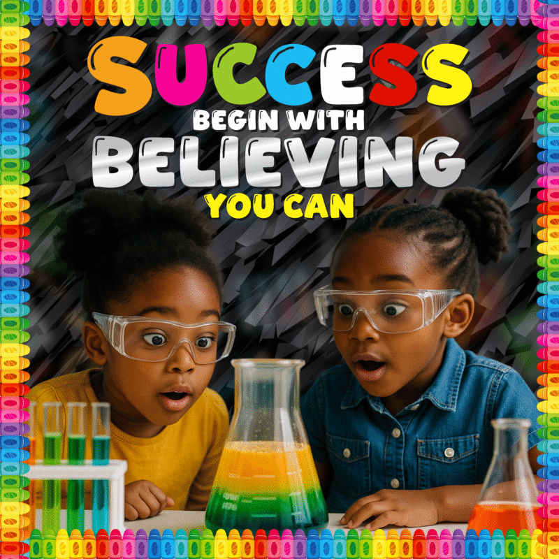 Sucess begin with believing you can-  Colorful  4by4 feet Flex motivational banner