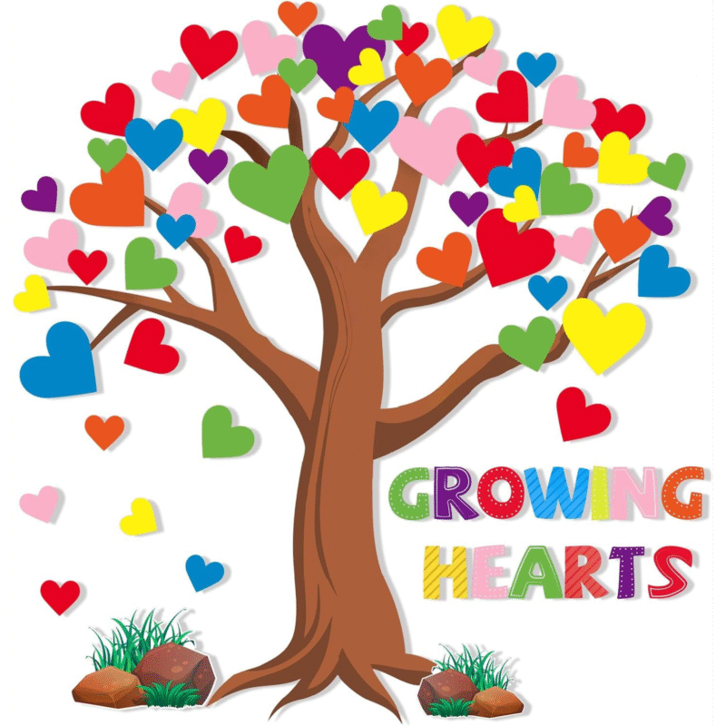 "Colorful love shaped leaf" - Classroom Tree Sticker Display