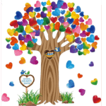 "Colorful love shaped leaf" - Classroom Tree Sticker Display