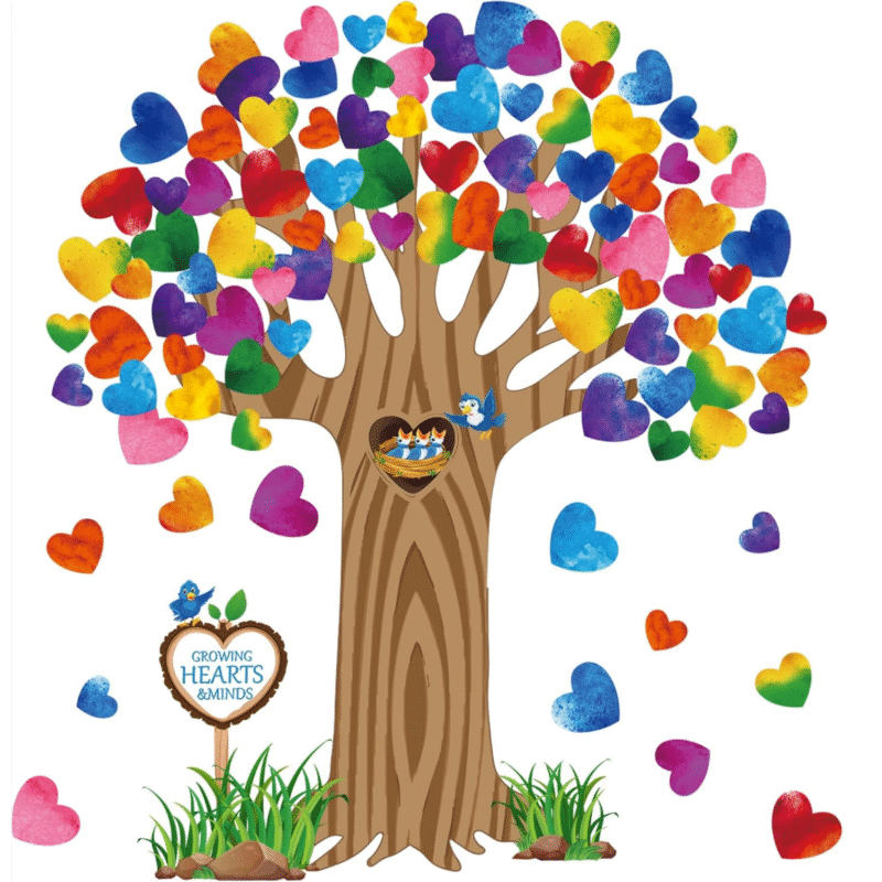 "Colorful love shaped leaf" - Classroom Tree Sticker Display