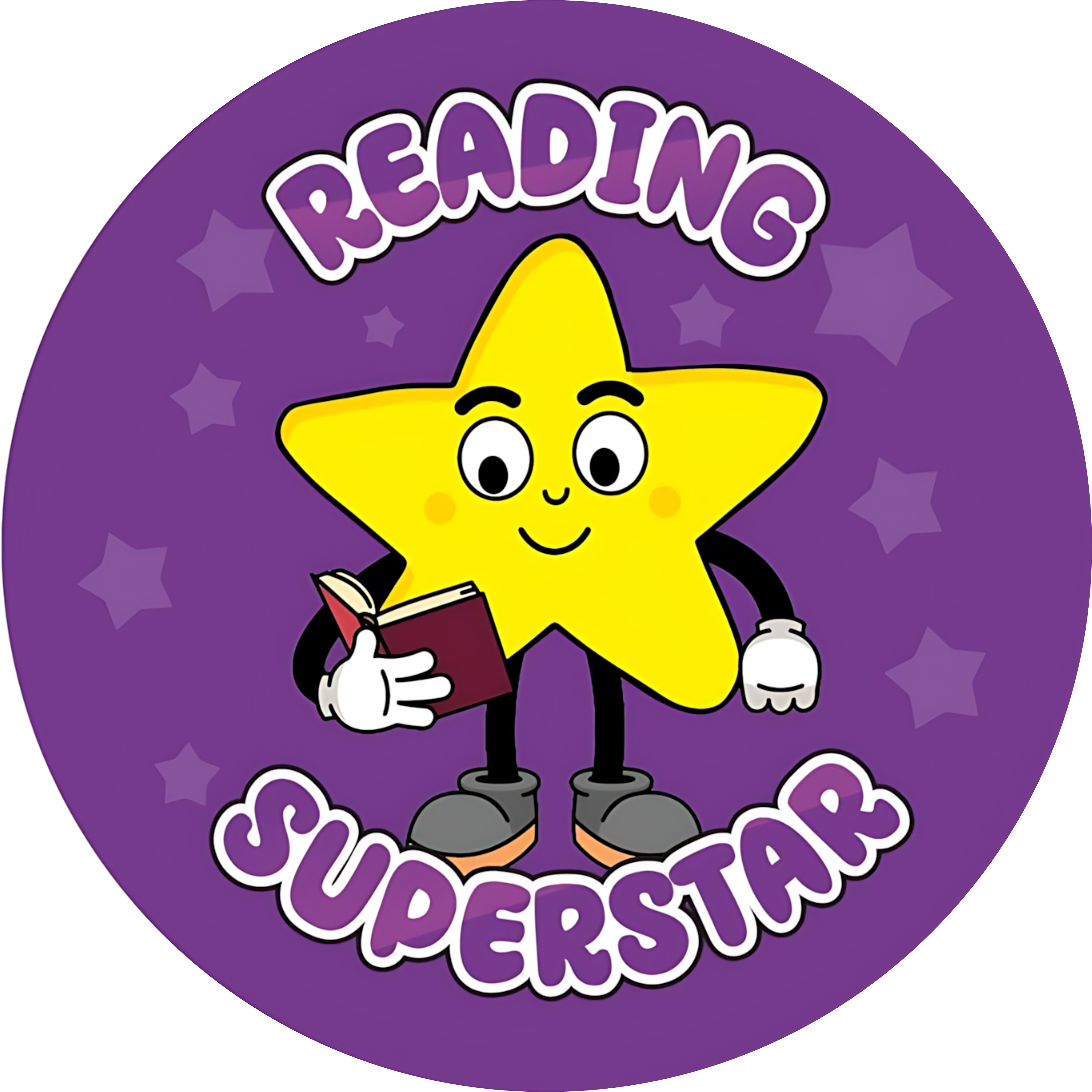 "Reading superstar" - Motivation Circle Sticker