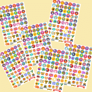 Colorful 444 Reward Sticker- 6 pages