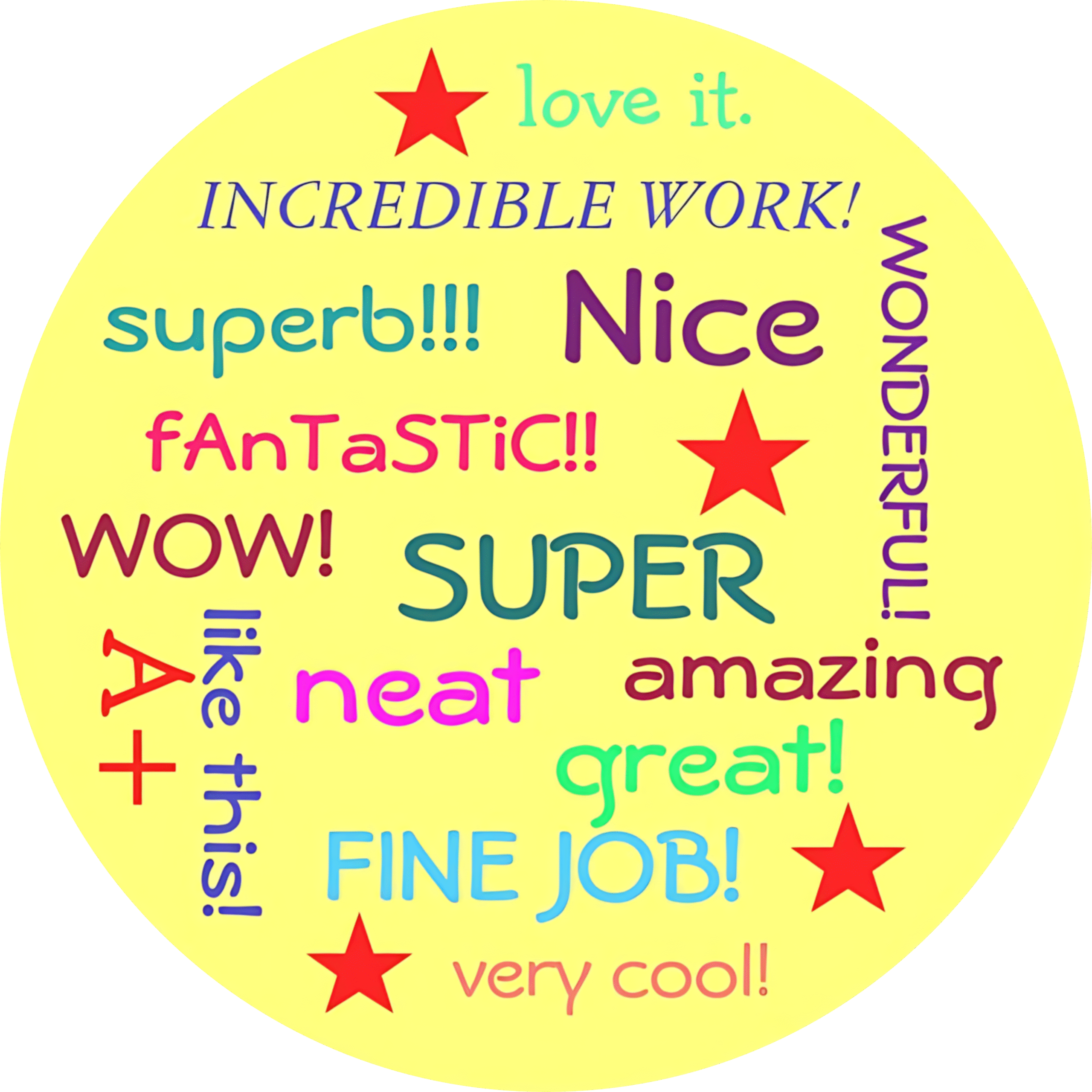 "Motivational words" - Motivation Circle Sticker