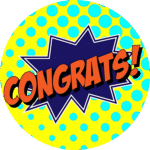 "Congrats " - Motivation Circle Sticker
