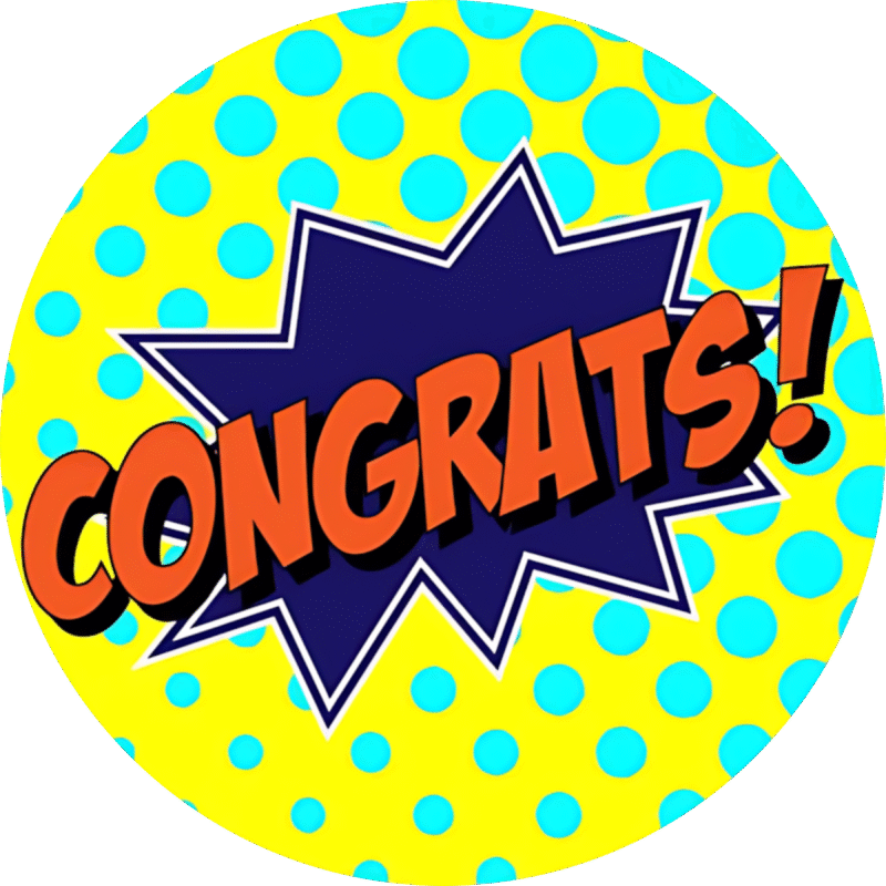 "Congrats " - Motivation Circle Sticker