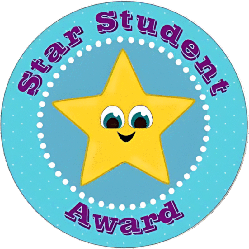"Star student award" - Motivation Circle Sticker