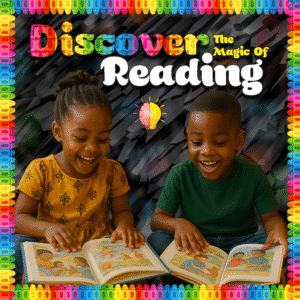 Discover the magic of reading- Colorful  4by4 feet Flex motivational banner