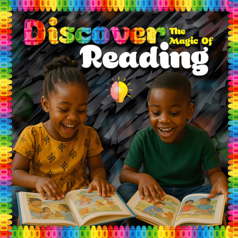 Discover the magic of reading- Colorful  4by4 feet Flex motivational banner