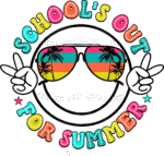"School is out for summer " - Motivation Circle Sticker